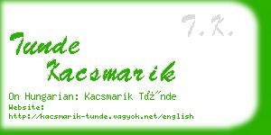 tunde kacsmarik business card